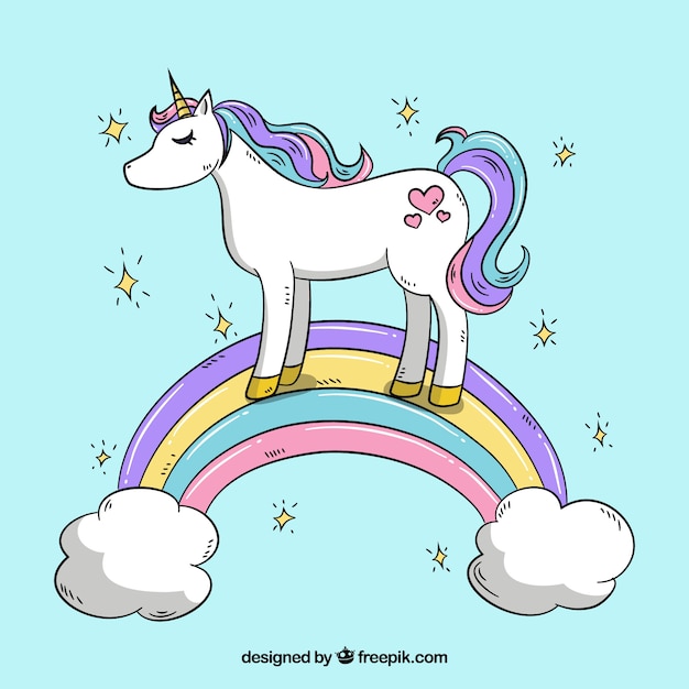 fondo de unicornio en un arcoiris con nubes_23 2147653382