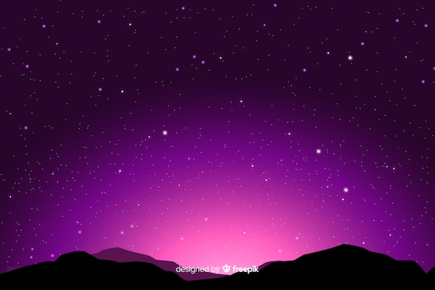 Fondo Degradado De Noche Estrellada Vector Gratis