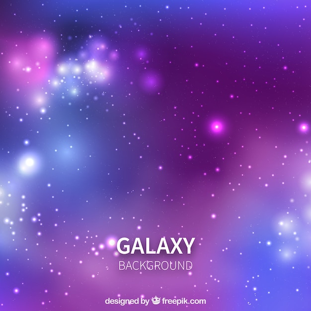 Fondo desenfocado de tonos morados y azules de galaxia | Vector Gratis