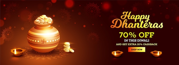 Fondo De Dhanteras Felices Vector Premium