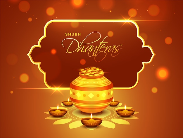 Fondo De Dhanteras Felices Vector Premium