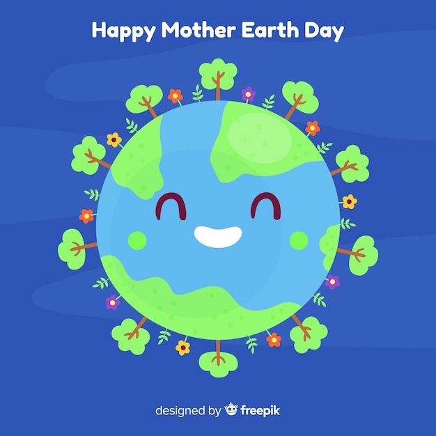 Fondo día madre tierra planeta feliz | Vector Gratis