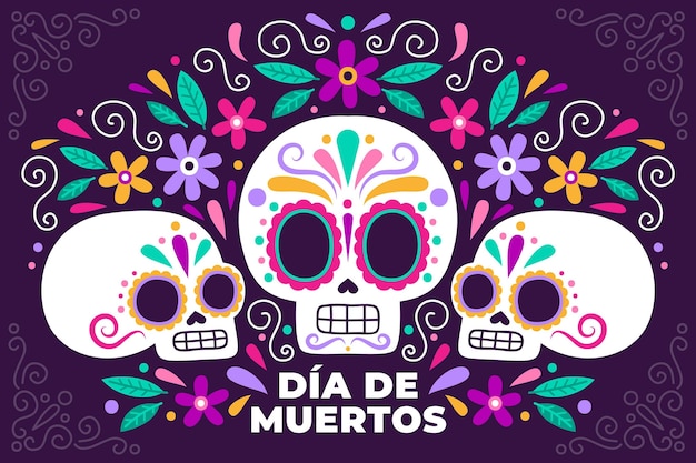 Fondo Dia De Muertos Dibujado A Mano Vector Gratis