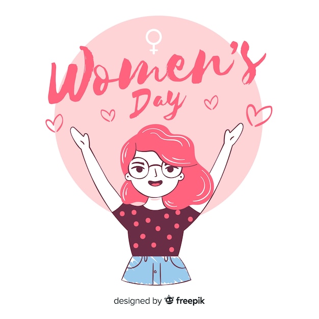 Fondo del día de la mujer dibujado a mano | Vector Gratis