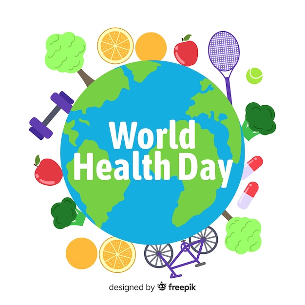 Fondo del día mundial de la salud dibujado a mano vector gratuito