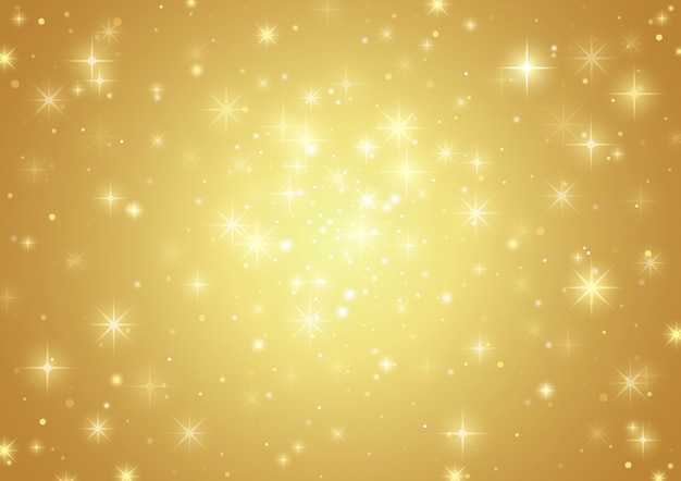 Fondo Dorado De Destellos Con Estrellas Vector Premium 1623