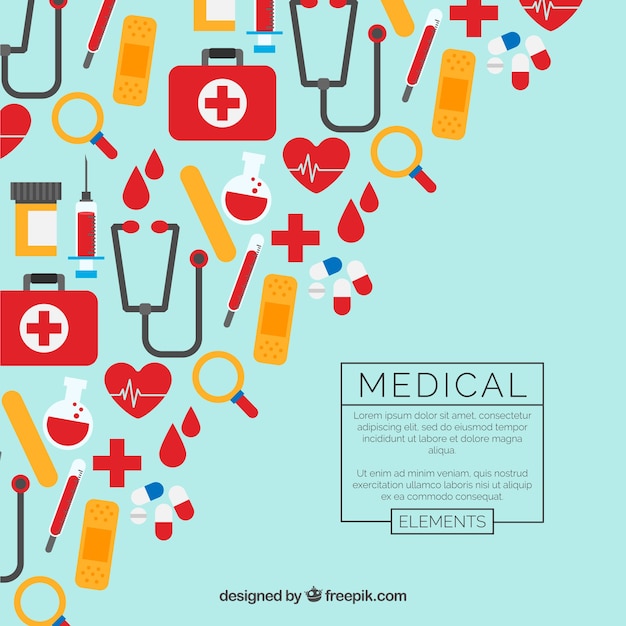 Fondo De Elementos De Medicina En Estilo Plano Vector Gratis