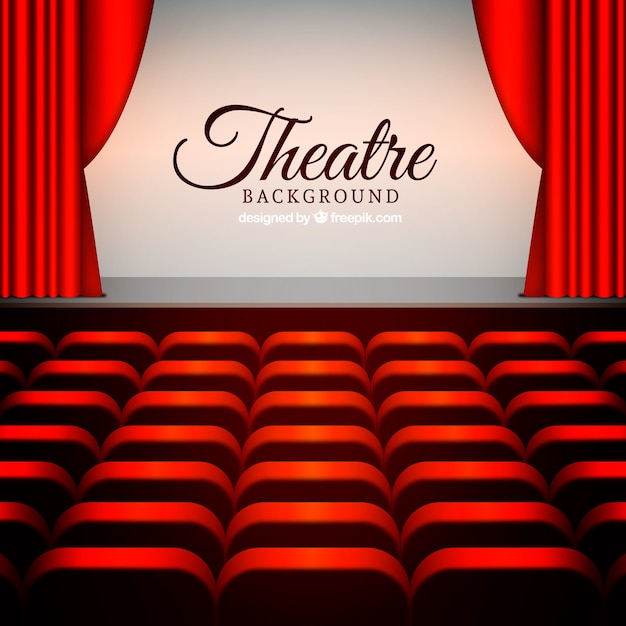 Fondo de escenario de teatro con butacas | Vector Gratis