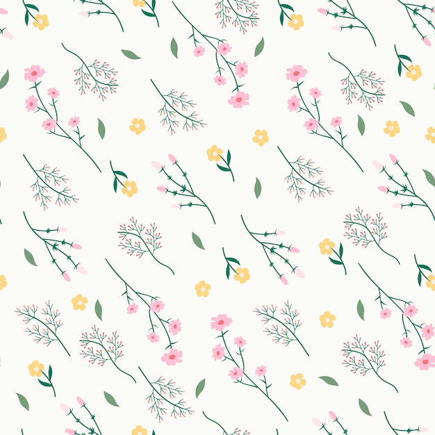 Fondo Estampado Floral Vector Gratis