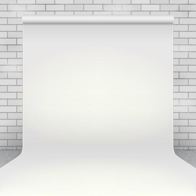 Fondo de estudio fotográfico de papel blanco vacío Vector Premium