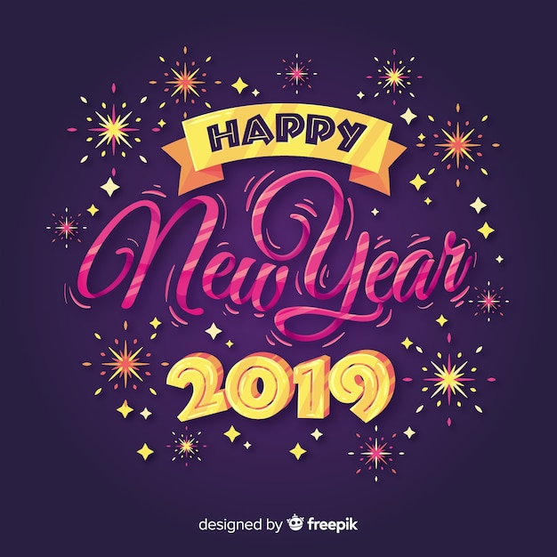 Fondo de feliz año nuevo 2019 vector gratuito