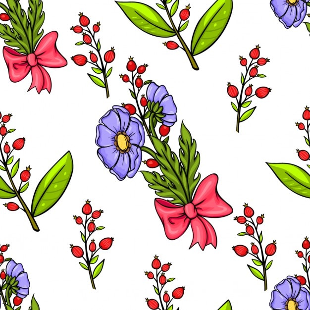 Fondo floral con flores púrpuras | Descargar Vectores gratis