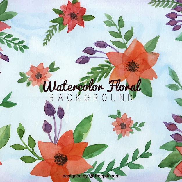 Fondo Floral En Estilo Acuarela Vector Gratis