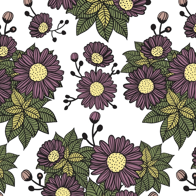 Fondo Floral Del Modelo Vector Premium