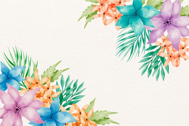 Fondo De Flores Acuarela En Colores Pastel Vector Gratis