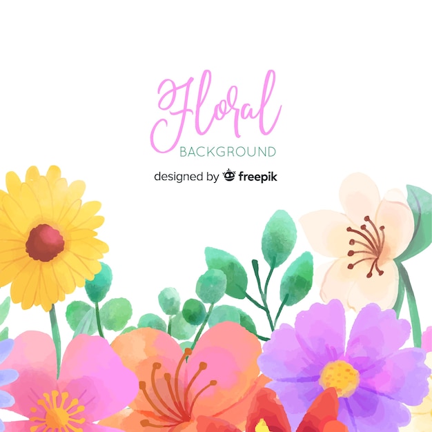 Fondo de flores en acuarela | Vector Gratis