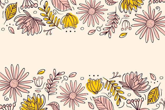 Fondo De Flores Dibujadas A Mano Vector Gratis 2439