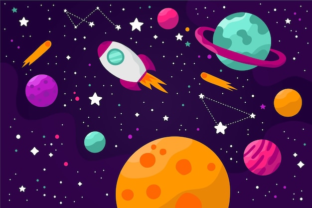 Fondo De Galaxia De Dibujos Animados Vector Gratis D2d Porn Sex Picture