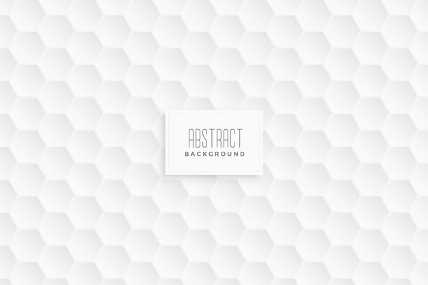 Fondo hexagonal blanco 3d vector gratuito
