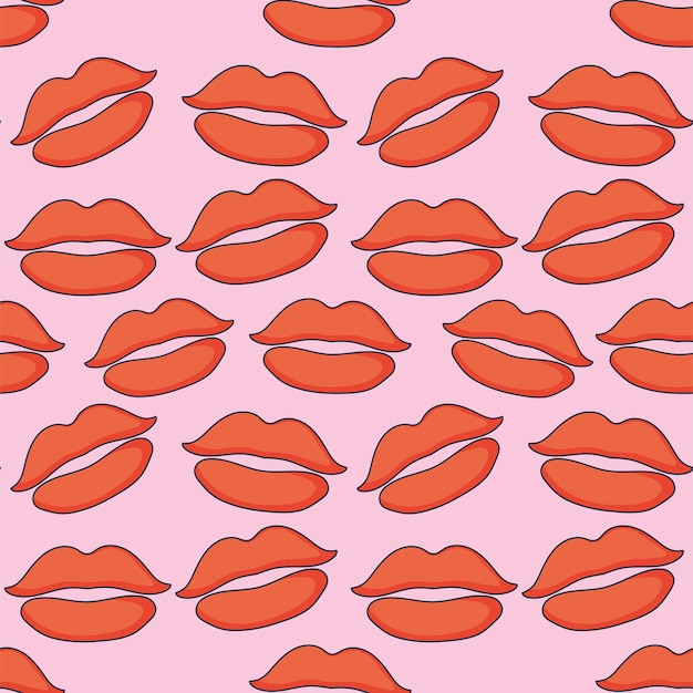 Fondo De Labios Rojos Sexy Vector Premium