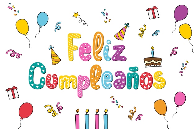 Fondo de letras feliz cumpleaños | Vector Premium