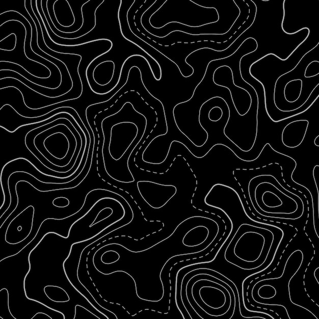 Fondo de líneas de mapa topográfico negro | Vector Gratis