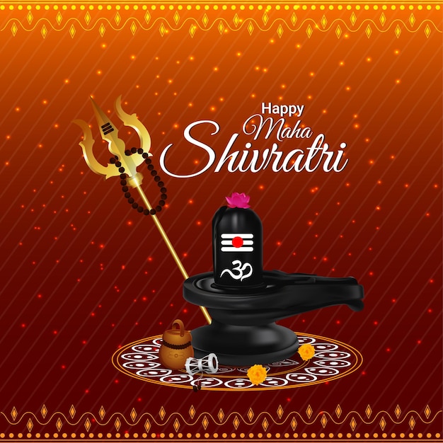 Fondo de maha shivratri con shivling creativo | Vector Premium