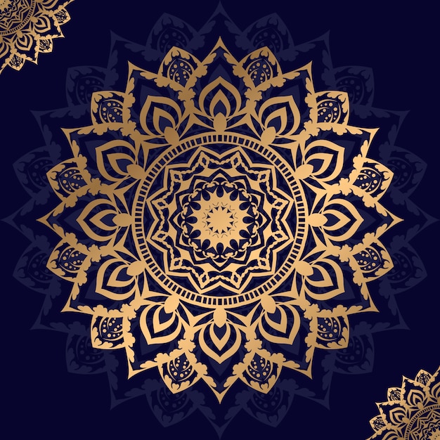 Fondo De Mandala De Lujo Con Patron Arabesco Dorado Estilo Oriental Islamico Arabe Vector Premium