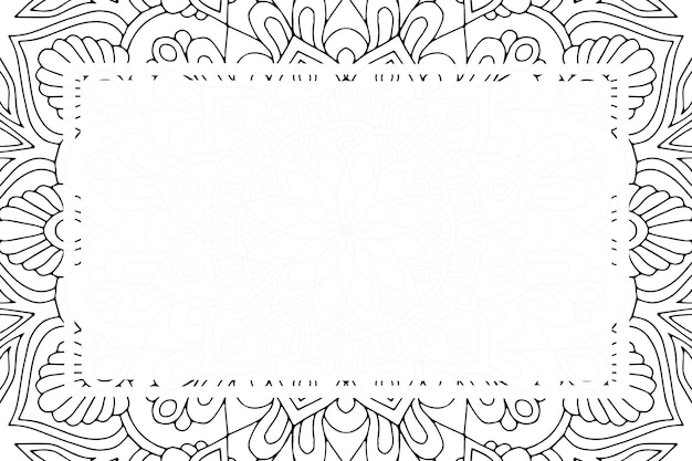 Fondo De Marco De Mandala Ornamental De Lujo Vector Premium