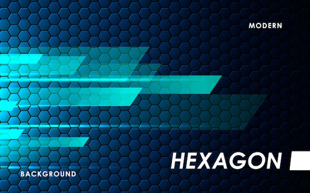 Fondo moderno abstracto del hexágono azul Vector Premium