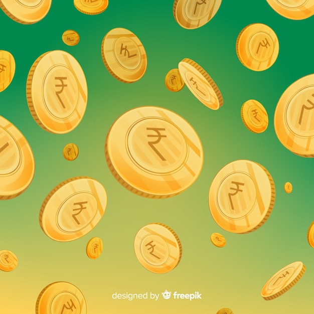 Fondo De Monedas De Rupias Indias Cayendo | Vector Gratis