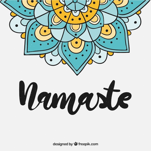 Fondo Namaste Con Mandala Dibujado A Mano Vector Gratis