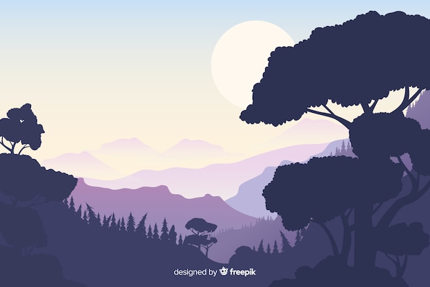 Fondo natural con paisaje de montañas vector gratuito