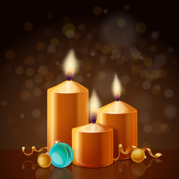 Fondo De Navidad Con Tema De Velas Vector Gratis