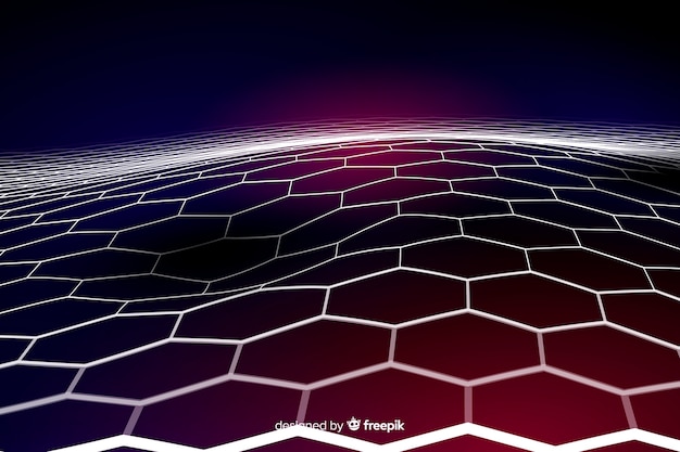 Fondo neto futurista hexagonal vector gratuito