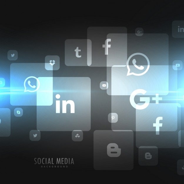 Fondo oscuro de iconos de redes sociales | Descargar Vectores gratis