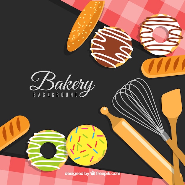 Fondo De Panadería En Estilo Plano Vector Gratis 8005