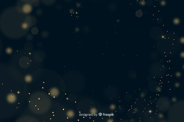 Fondo de partículas doradas bokeh vector gratuito