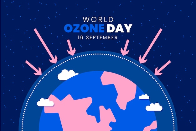 Fondo plano del día mundial del ozono Vector Gratis