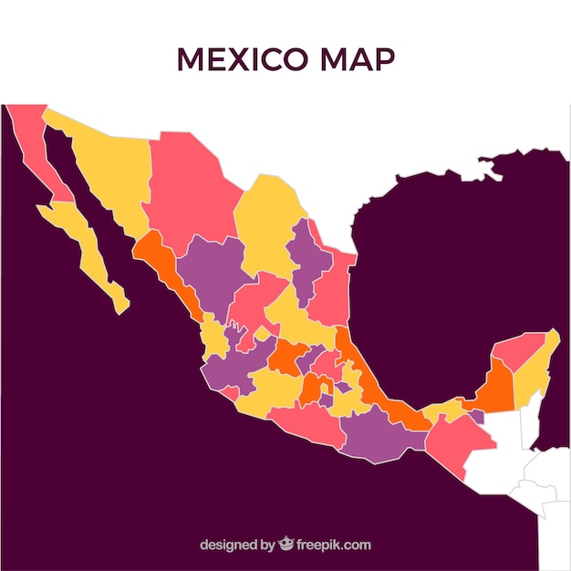 Fondo Plano De Mapa De México Vector Gratis