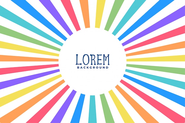 Fondo de rayos de línea de color de arco iris vector gratuito
