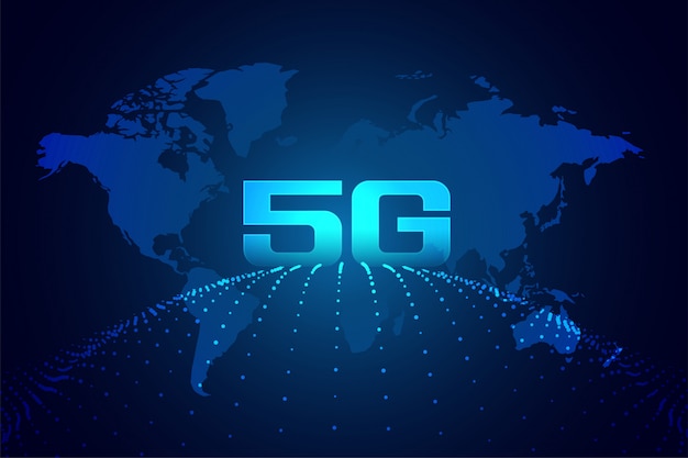 Fondo de red digital de tecnología global 5g vector gratuito