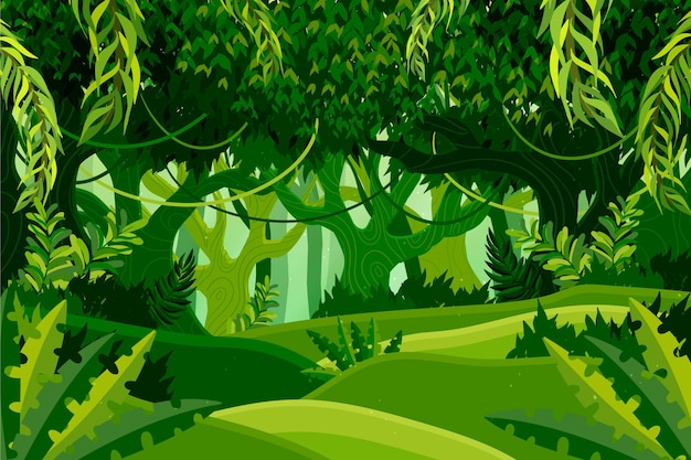 Fondo De Selva Plana Organica Vector Gratis