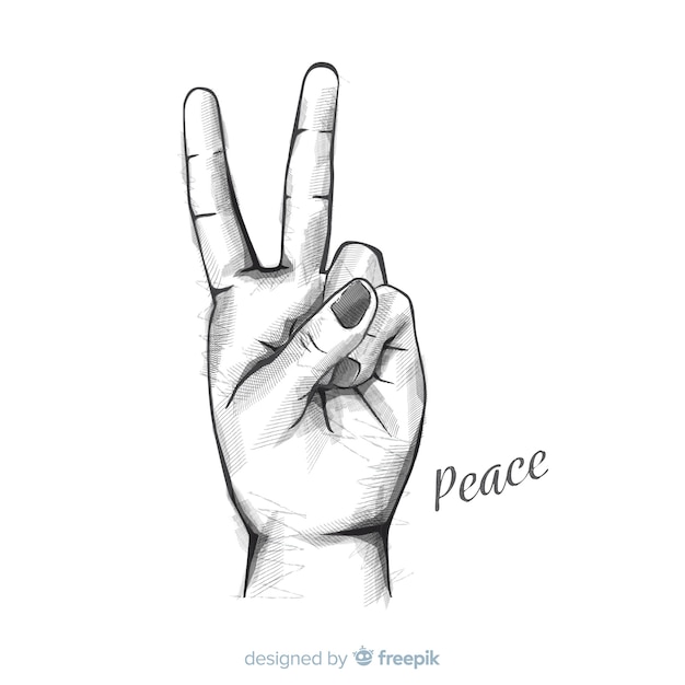 Fondo signo de la paz mano lápiz | Vector Gratis