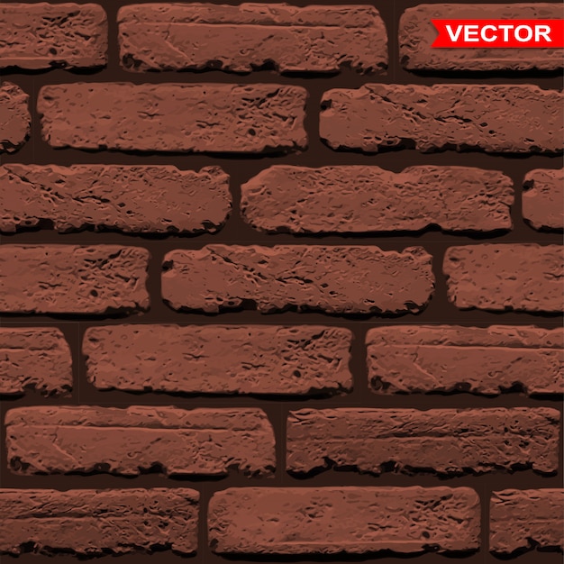 Fondo De Textura De Pared De Ladrillo Marrón Realista Vector Premium