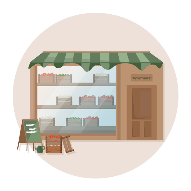 Fondo de tienda de verduras | Vector Premium