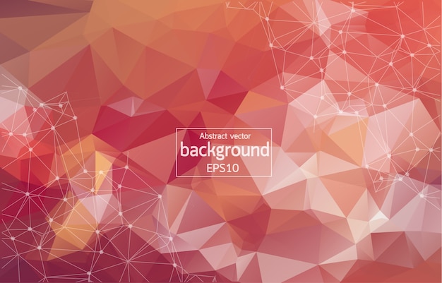 Fondo de vector rojo oscuro con puntos y líneas. Vector Premium