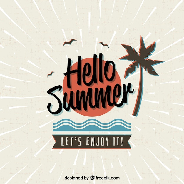 Fondo De Verano Con Lettering Vector Gratis