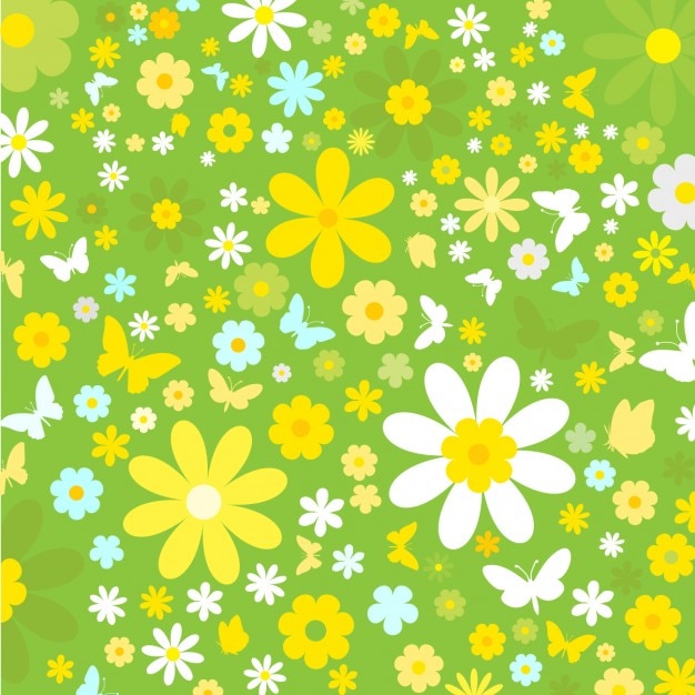 Fondo Vintage De Flores Y Mariposas Vector Gratis