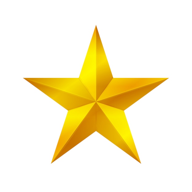 Forma de estrella dorada aislada sobre fondo blanco, icono de estrella dorada, logotipo de estrella dorada | Vector Premium